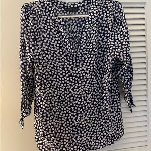 RACHEL Rachel Roy Navy and White Blouse